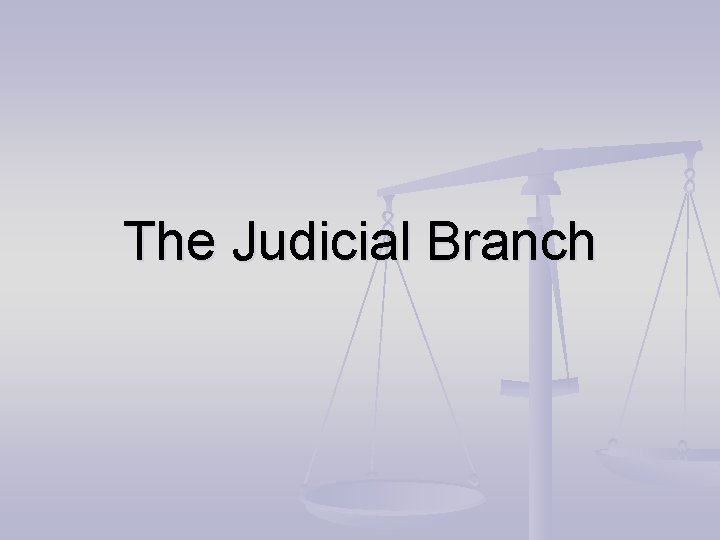 The Judicial Branch 