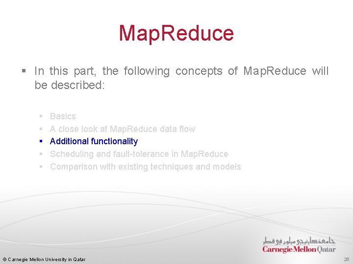 Map. Reduce § In this part, the following concepts of Map. Reduce will be