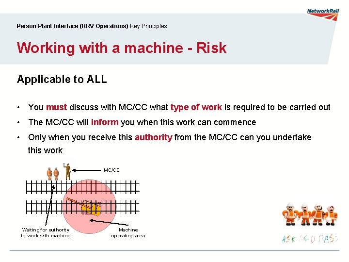 Person Plant Interface (RRV Operations) Key Principles Working with a machine - Risk Applicable Person Plant Interface (RRV Operations) Key Principles Working with a machine - Risk Applicable
