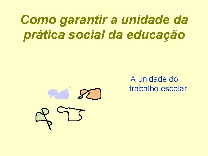 Como garantir a unidade da prática social da educação A unidade do trabalho escolar