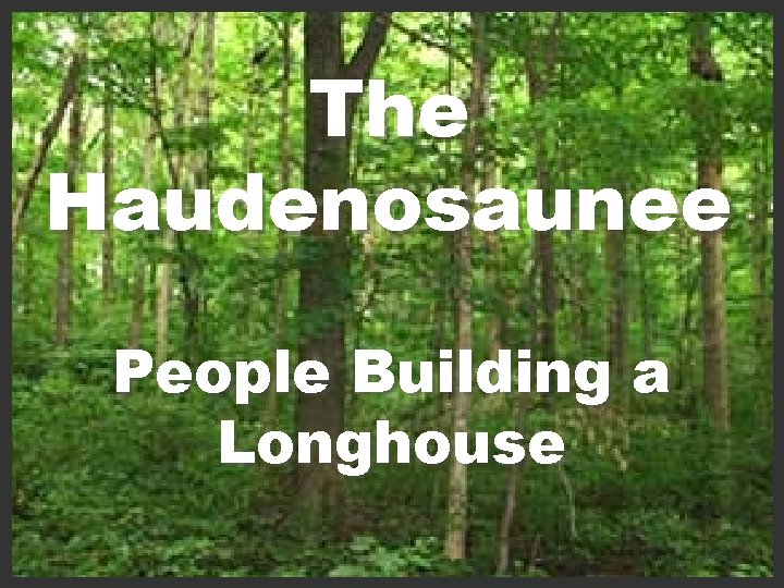 The Haudenosaunee People Building a Longhouse 