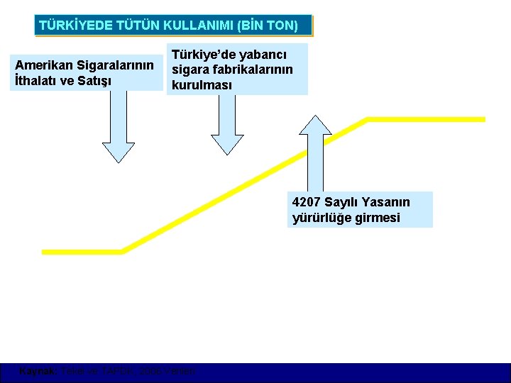 TÜRKİYEDE TÜTÜN KULLANIMI (BİN TON) Amerikan Sigaralarının İthalatı ve Satışı Türkiye’de yabancı sigara fabrikalarının