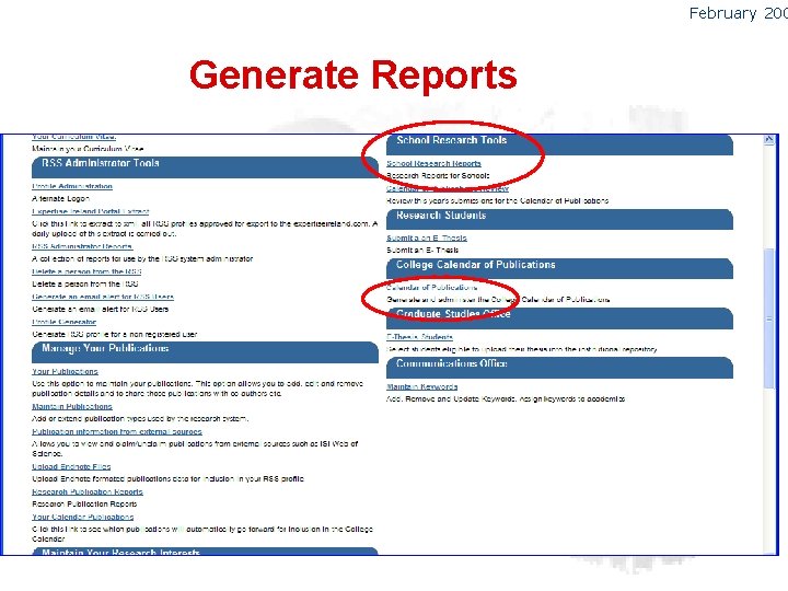 February 200 Generate Reports 
