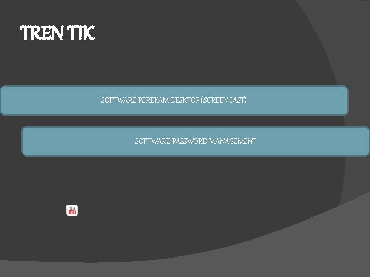 TREN TIK SOFTWARE PEREKAM DESKTOP (SCREENCAST) SOFTWARE PASSWORD MANAGEMENT 