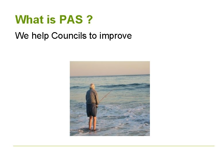 What is PAS ? We help Councils to improve 