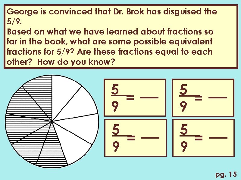 George is convinced that Dr. Brok has disguised the 5/9. Based on what we