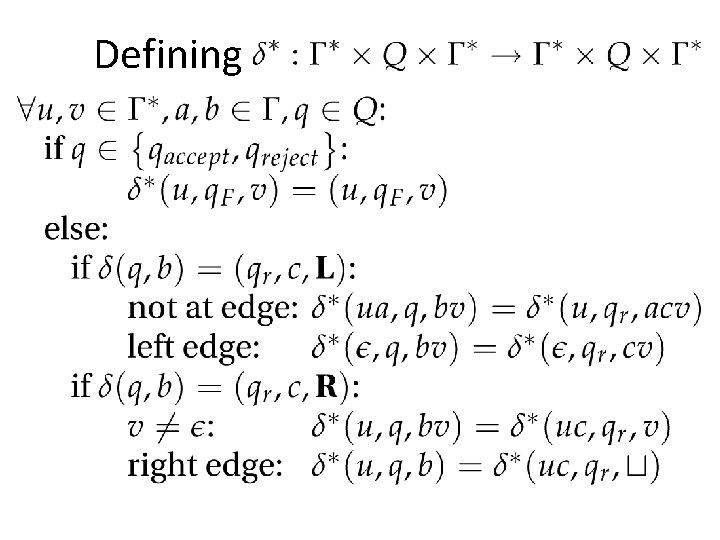 Defining 