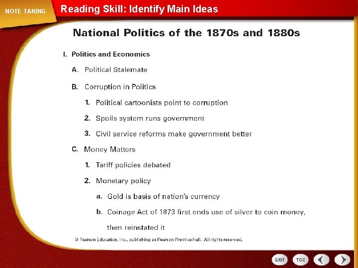 NOTE TAKING Reading Skill: Identify Main Ideas NOTE TAKING Reading Skill: Identify Main Ideas