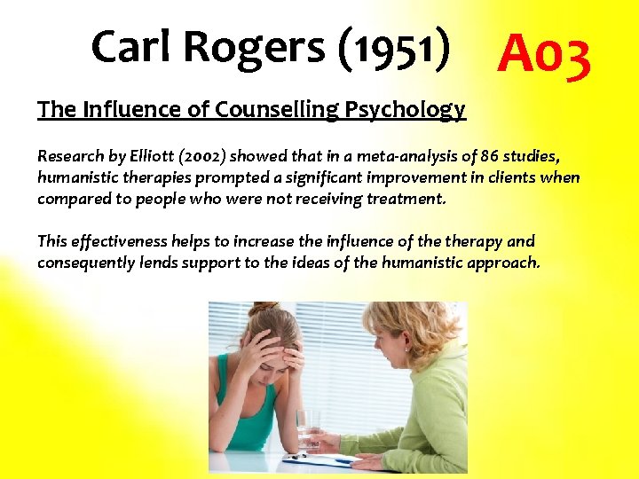 Carl Rogers (1951) A 03 The Influence of Counselling Psychology Research by Elliott (2002)