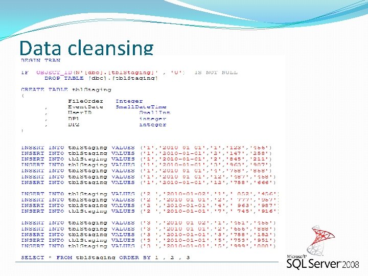 Data cleansing 