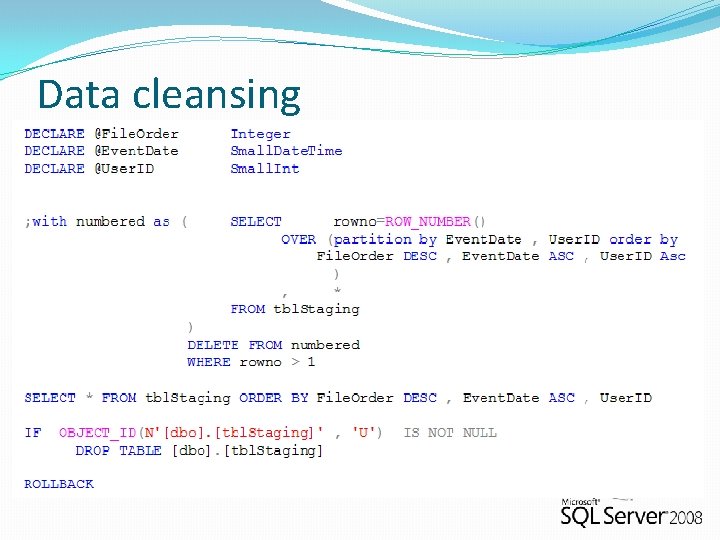 Data cleansing 