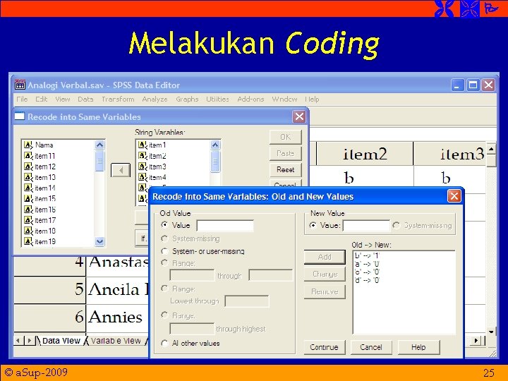 Melakukan Coding © a. Sup-2009 25 Melakukan Coding © a. Sup-2009 25