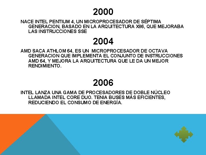 2000 NACE INTEL PENTIUM 4, UN MICROPROCESADOR DE SÉPTIMA GENERACION, BASADO EN LA ARQUITECTURA