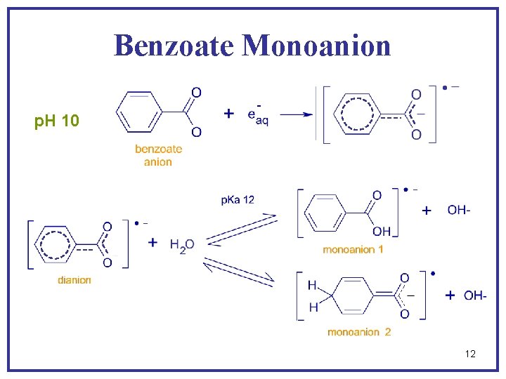 Benzoate Monoanion p. H 10 12 