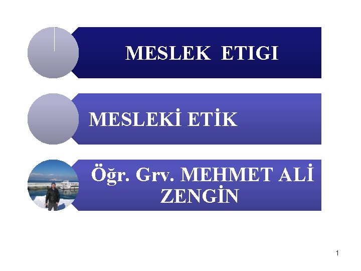 MESLEK ETIGI MESLEKİ ETİK Öğr. Grv. MEHMET ALİ ZENGİN 1 