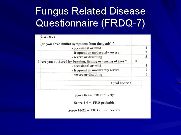 Fungus Related Disease Questionnaire (FRDQ-7) 