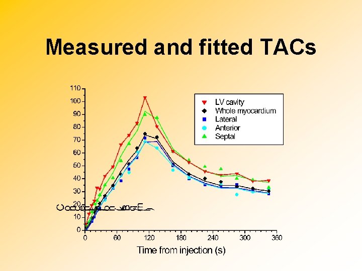 Measured and fitted TACs 