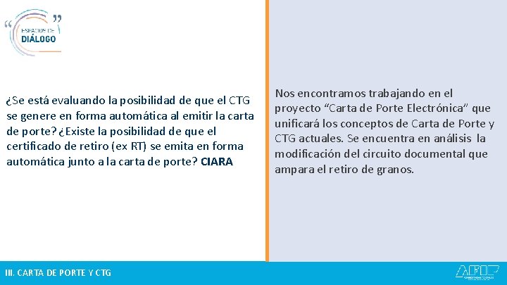 ¿Se está evaluando la posibilidad de que el CTG se genere en forma automática