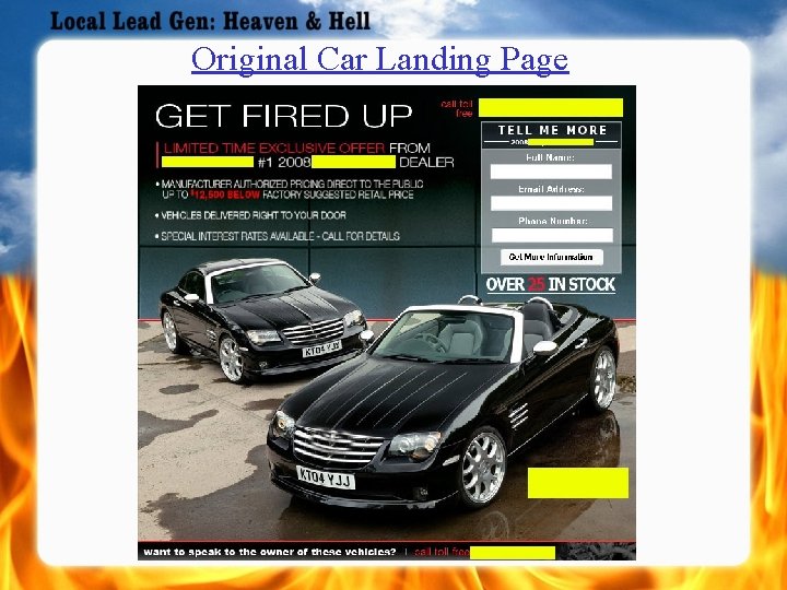 Original Car Landing Page 