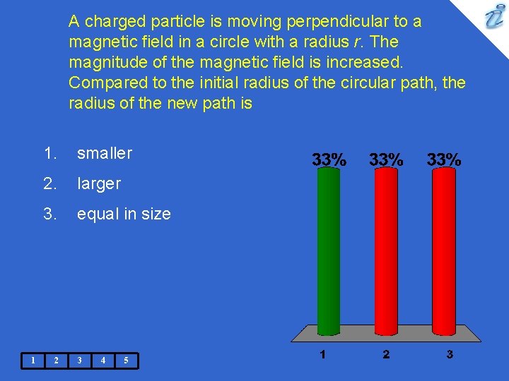 A charged particle is moving perpendicular to a magnetic field in a circle with