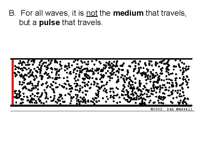 B. For all waves, it is not the medium that travels, but a pulse