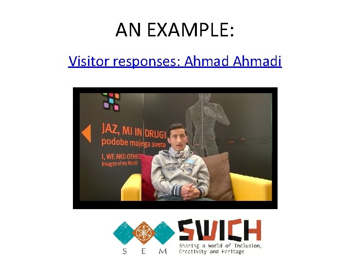 AN EXAMPLE: Visitor responses: Ahmadi 