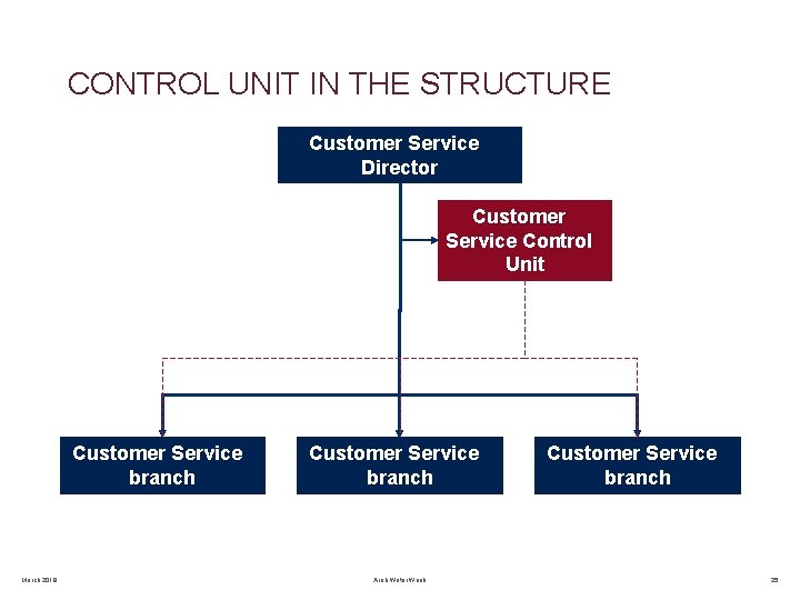 CONTROL UNIT IN THE STRUCTURE Customer Service Director Customer Service Control Unit Customer Service