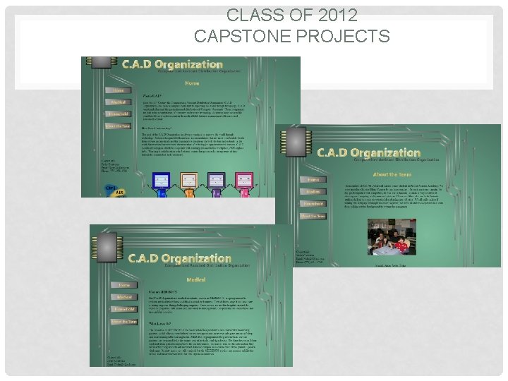 CLASS OF 2012 CAPSTONE PROJECTS 