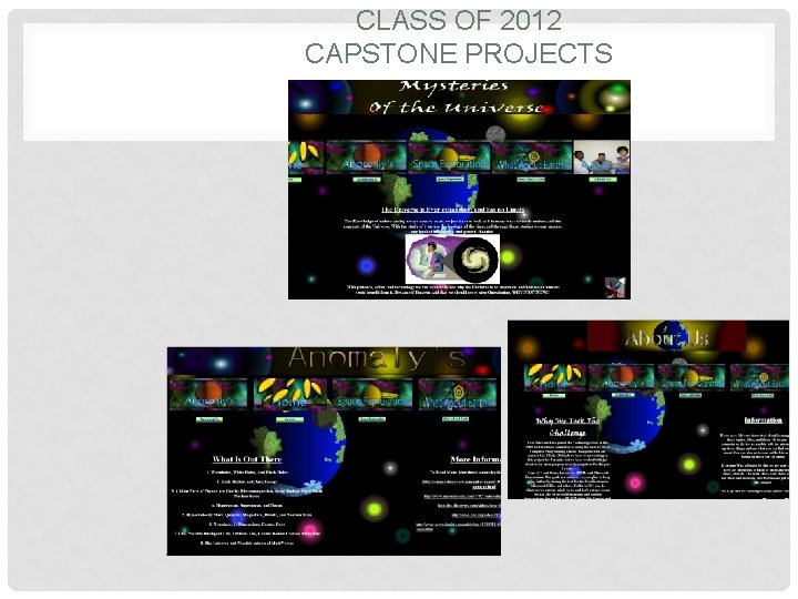 CLASS OF 2012 CAPSTONE PROJECTS 