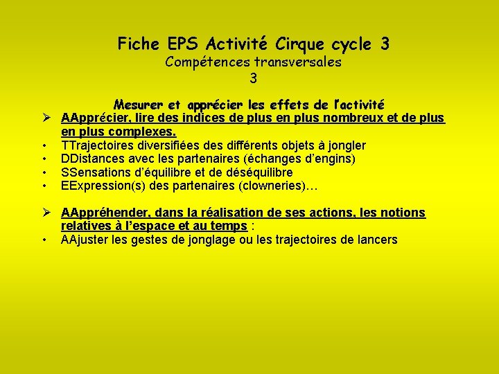 Lducation Physique Et Sportive Du Programme La Programmation
