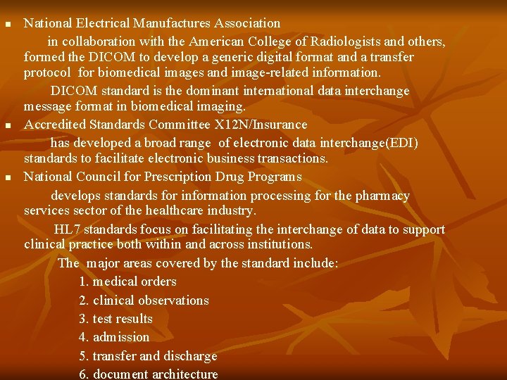 n n n National Electrical Manufactures Association in collaboration with the American College of