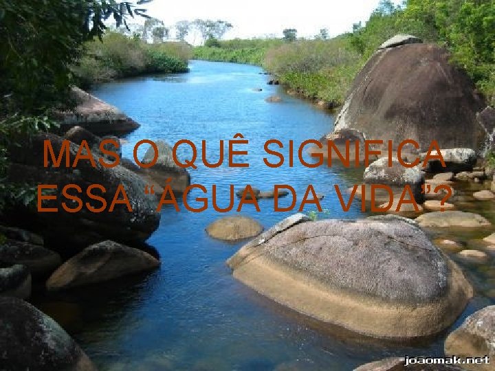 MAS O QUÊ SIGNIFICA ESSA “ÁGUA DA VIDA”? 