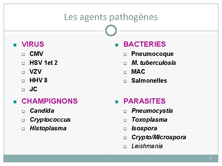 Les agents pathogènes VIRUS CMV HSV 1 et 2 VZV HHV 8 JC CHAMPIGNONS