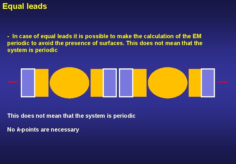 Equal leads - In case of equal leads it is possible to make the