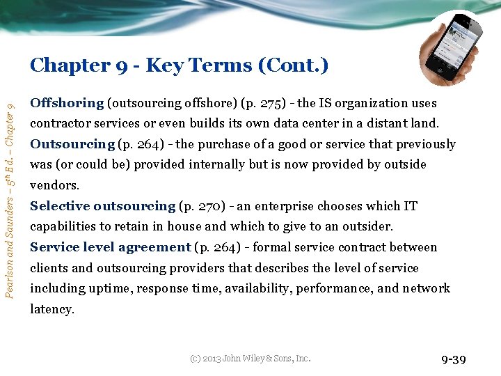 Pearlson and Saunders – 5 th Ed. – Chapter 9 - Key Terms (Cont.