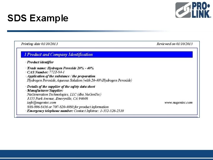 SDS Example 