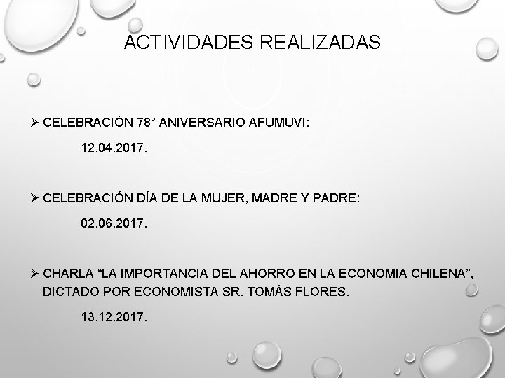 ACTIVIDADES REALIZADAS Ø CELEBRACIÓN 78° ANIVERSARIO AFUMUVI: 12. 04. 2017. Ø CELEBRACIÓN DÍA DE ACTIVIDADES REALIZADAS Ø CELEBRACIÓN 78° ANIVERSARIO AFUMUVI: 12. 04. 2017. Ø CELEBRACIÓN DÍA DE