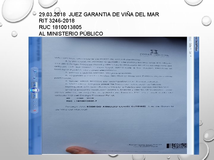 29. 03. 2018 JUEZ GARANTIA DE VIÑA DEL MAR RIT 3246 -2018 RUC 1810013805 29. 03. 2018 JUEZ GARANTIA DE VIÑA DEL MAR RIT 3246 -2018 RUC 1810013805