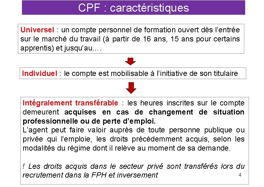 CPF : caractéristiques Universel : un compte personnel de formation ouvert dès l’entrée sur