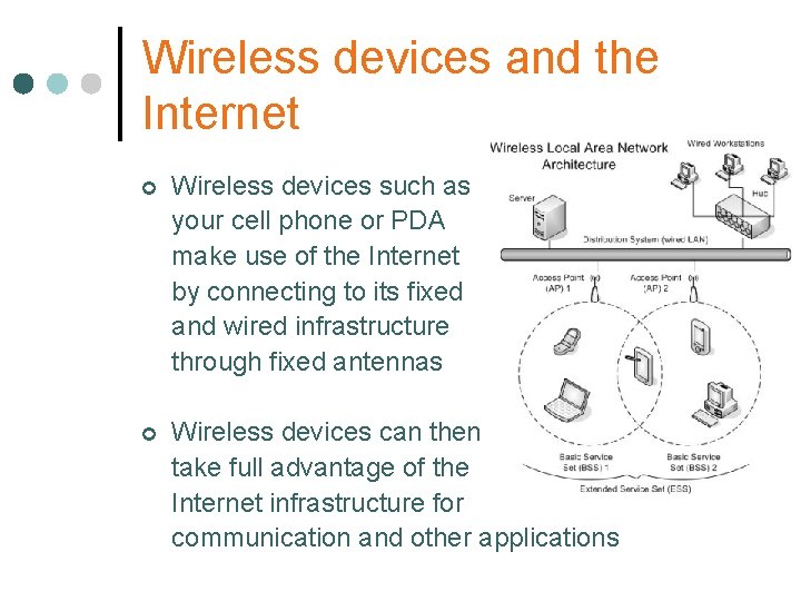 Wireless devices and the Internet ¢ Wireless devices such as your cell phone or