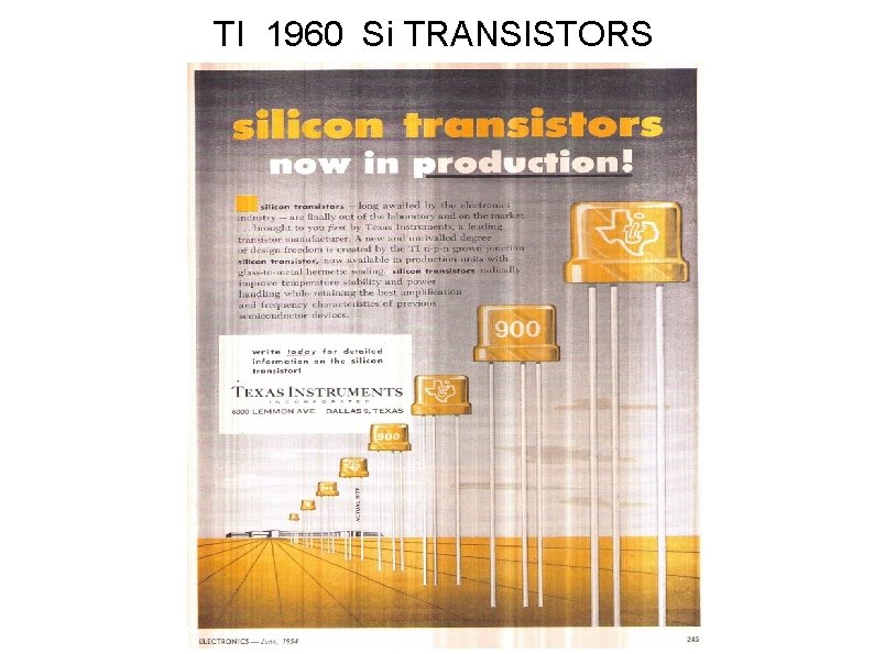 TI 1960 Si TRANSISTORS 