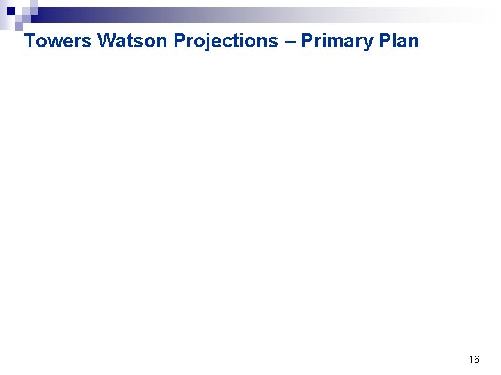 Towers Watson Projections – Primary Plan 16 