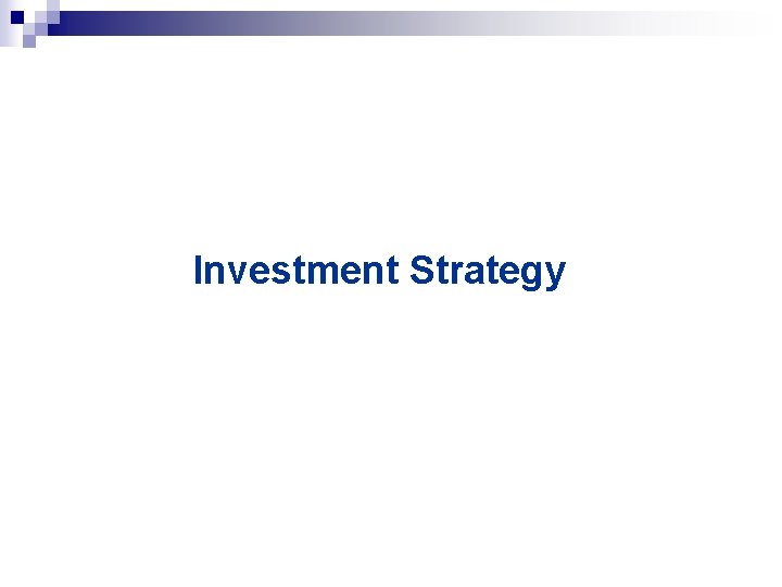 Investment Strategy 