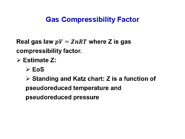 Gas Compressibility Factor 
