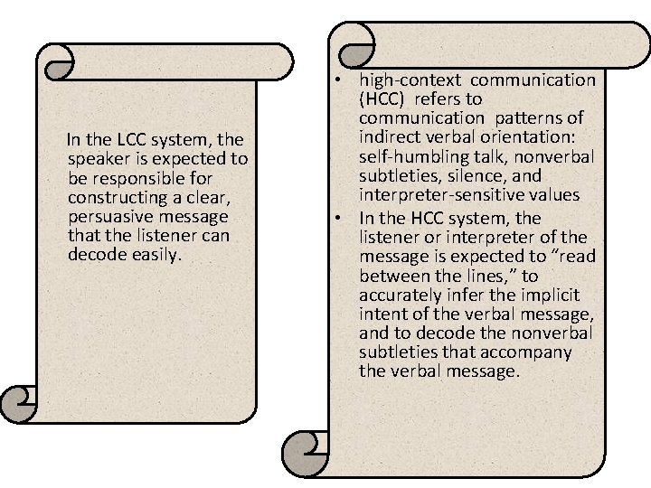 In the LCC system, the speaker is expected to be responsible for constructing a