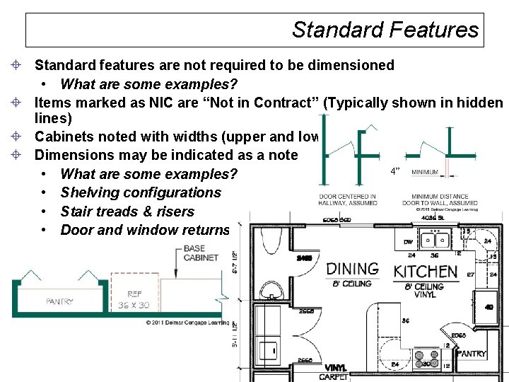 Standard Features ± Standard features are not required to be dimensioned • What are