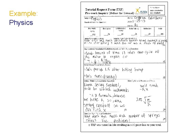 Example: Example Physics 