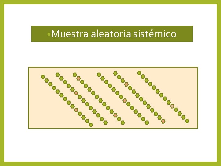 • Muestra aleatoria sistémico • Muestra aleatoria sistémico