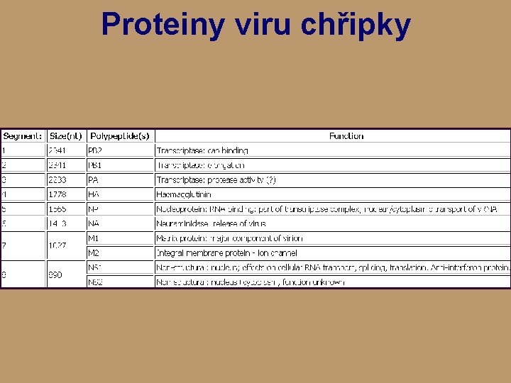 Proteiny viru chřipky 