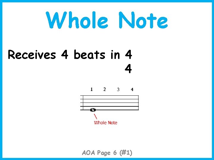 Whole Note Receives 4 beats in 4 4 AOA Page 6 (#1) 